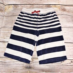 Mini Boden Blue and White Striped Terry Cloth Shorts Size 7Y